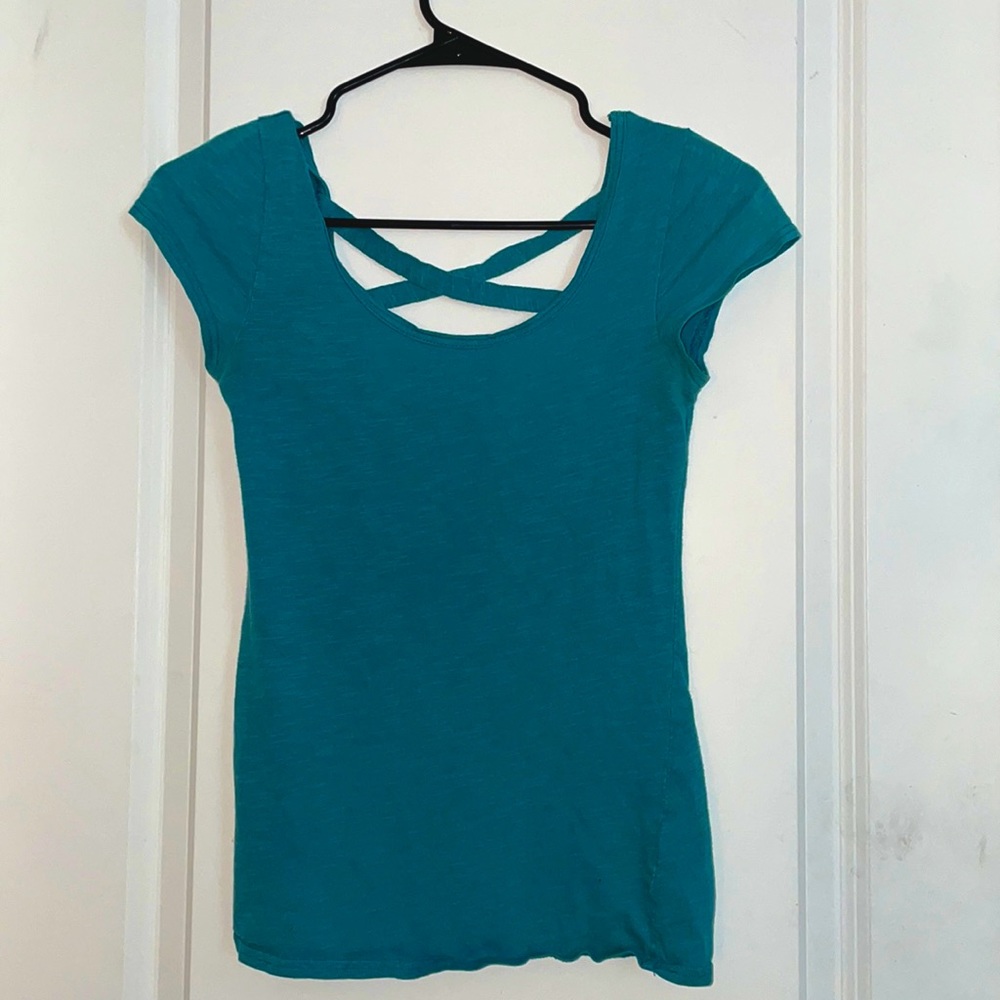 Teal fitted shirt